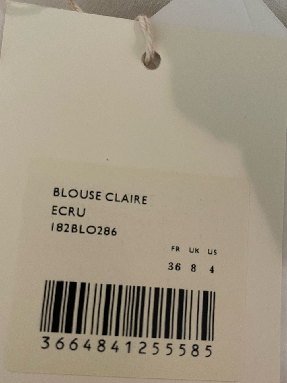 ‼️Moving Sale / NWT Sezane CLAIRE BLOUSE Ecru in US size 4 / European size 36 - Picture 8 of 10